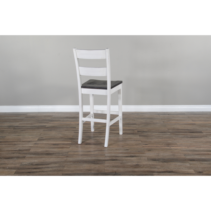 Sunny Designs Solid Wood Ladderback Barstool, Wood Seat European Cottage - Bed & Sofa Hub