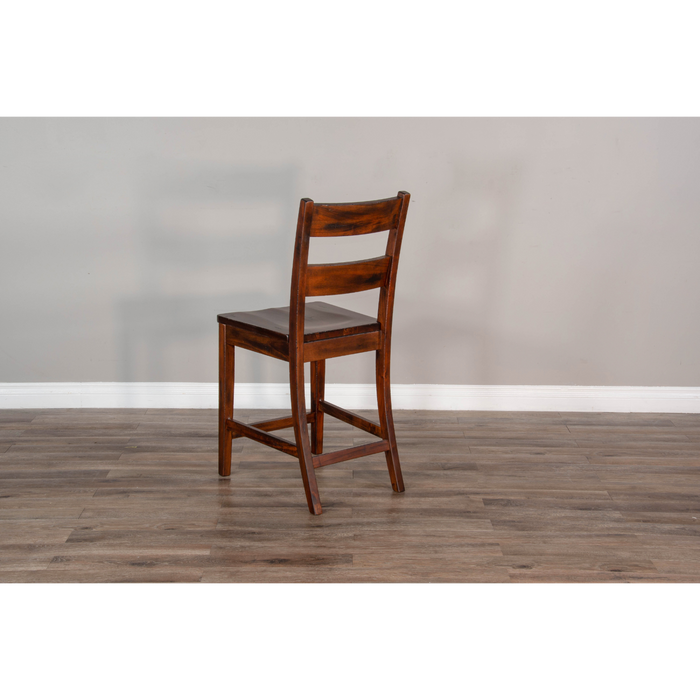 Sunny Designs Wood Ladderback Barstool Vintage Mocha - Bed & Sofa Hub