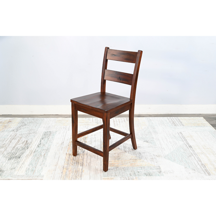 Sunny Designs Bar Ladderback Barstool, Wood Seat Vintage Mocha - Bed & Sofa Hub