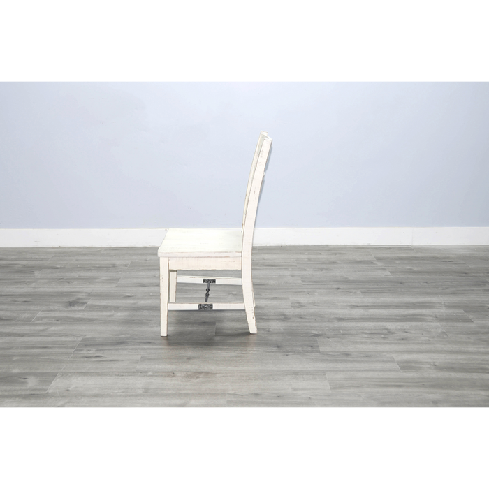 Sunny Designs White Sand Ladderback Chair with Turnbuckle, Wood Seat White Sand - Bed & Sofa Hub