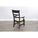 Sunny Designs Wood Arm Dining Chair Black Sand - Bed & Sofa Hub