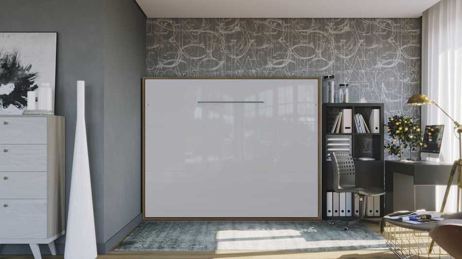 Maxima House Horizontal European QUEEN size Murphy bed INVENTO with LED, mattress included IN-15WLED - Bed & Sofa Hub