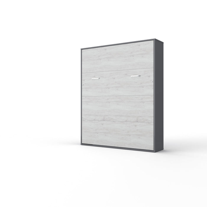 Maxima House Vertical Murphy Bed Invento, European Queen Size with mattress and 2 storage cabinets IN160V-08/09W - Bed & Sofa Hub