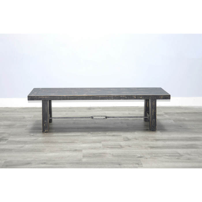 Sunny Designs 64" Black Sand Bench with Turnbuckle, Wood Seat Black Sand - Bed & Sofa Hub