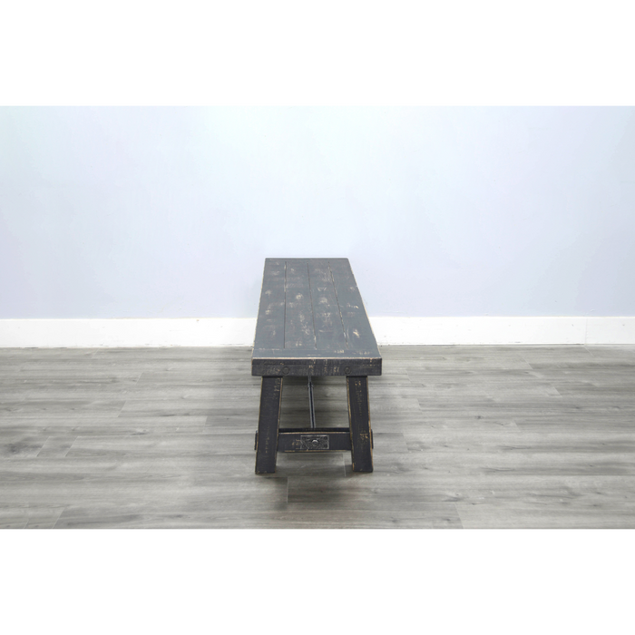 Sunny Designs 64" Black Sand Bench with Turnbuckle, Wood Seat Black Sand - Bed & Sofa Hub