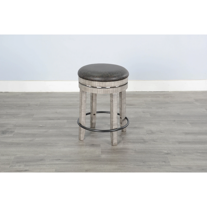 Sunny Designs Counter Swivel Stool, Cushion Seat Alpine Grey - Bed & Sofa Hub