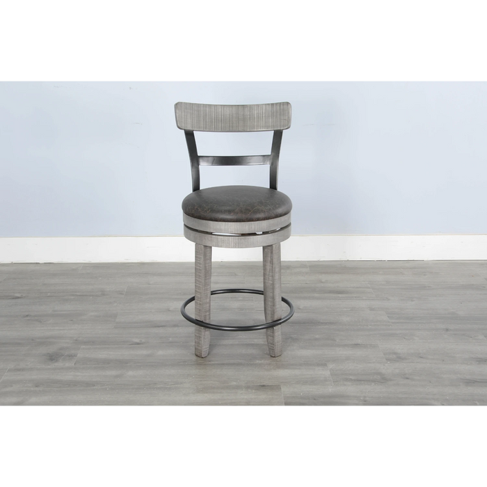 Sunny Designs Counter Swivel Barstool, Cushion Seat Alpine Grey - Bed & Sofa Hub