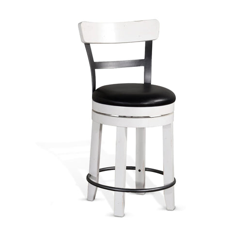 Sunny Designs Counter Barstool with Back & Swivel, Cushion Seat European Cottage - Bed & Sofa Hub