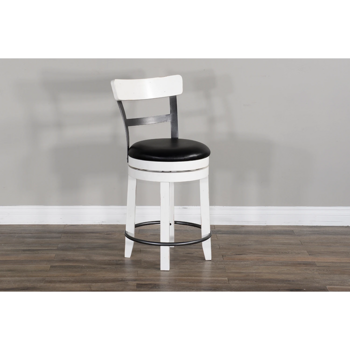 Sunny Designs Counter Barstool with Back & Swivel, Cushion Seat European Cottage - Bed & Sofa Hub