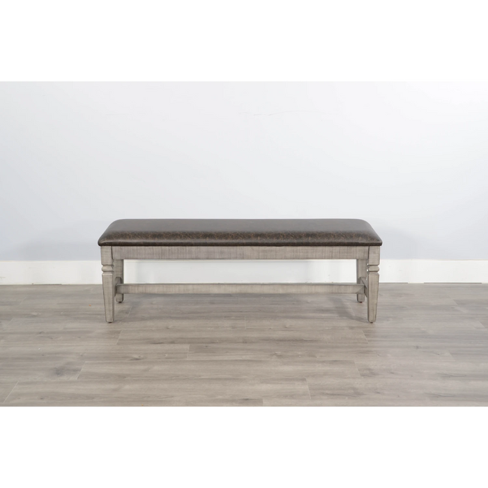 Sunny Designs Cushioned Bench Tobacco Leaf and Alpine Grey - Bed & Sofa Hub