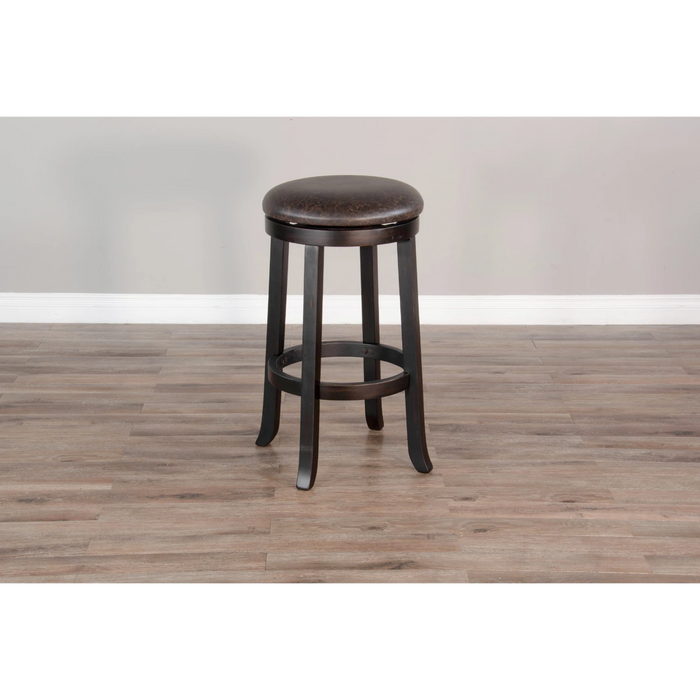 Sunny Designs Wood Bar Swivel Bar Stool with Cushion Seat Black Walnut - Bed & Sofa Hub