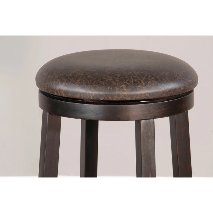 Sunny Designs Wood Bar Swivel Bar Stool with Cushion Seat Black Walnut - Bed & Sofa Hub