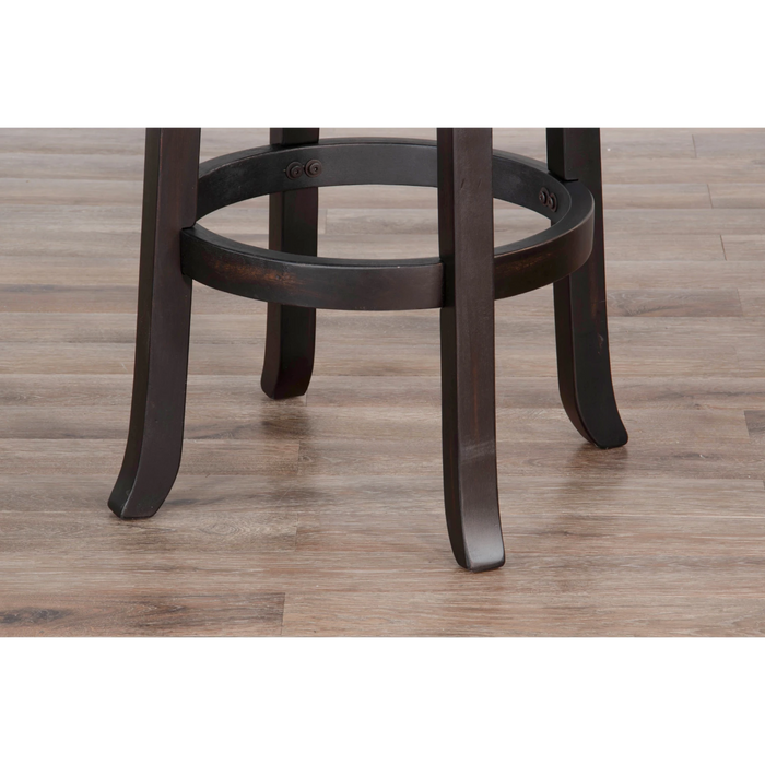 Sunny Designs Wood Bar Swivel Bar Stool with Cushion Seat Black Walnut - Bed & Sofa Hub