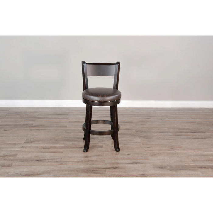 Sunny Designs Swivel Counter Stool with Cushion Black Walnut - Bed & Sofa Hub
