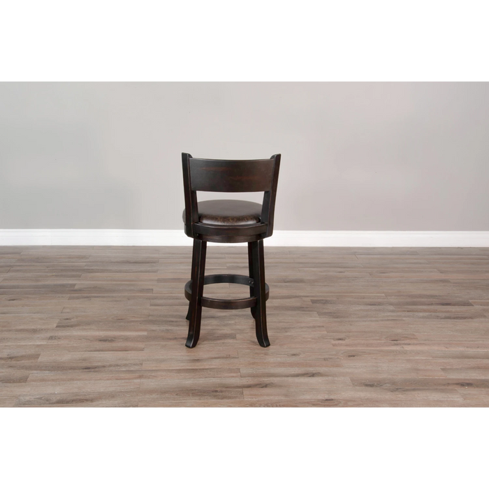 Sunny Designs Swivel Counter Stool with Cushion Black Walnut - Bed & Sofa Hub