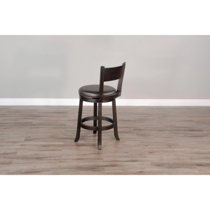 Sunny Designs Swivel Counter Stool with Cushion Black Walnut - Bed & Sofa Hub