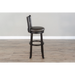 Sunny Designs Bar Swivel Barstool, Cushion Seat & Back Black Walnut - Bed & Sofa Hub