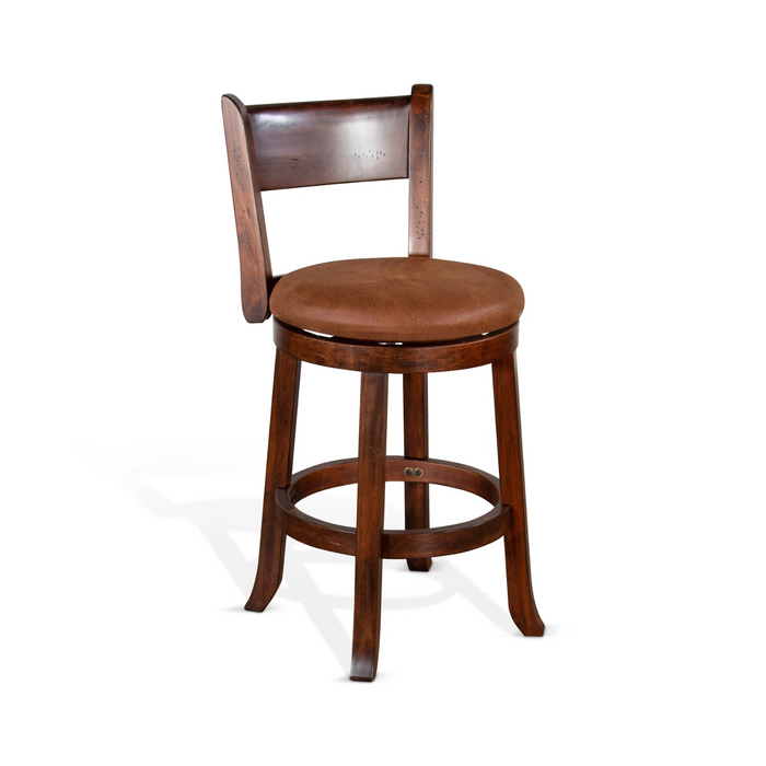 Sunny Designs Counter Swivel Barstool, Cushion Seat & Back Dark Chocolate - Bed & Sofa Hub