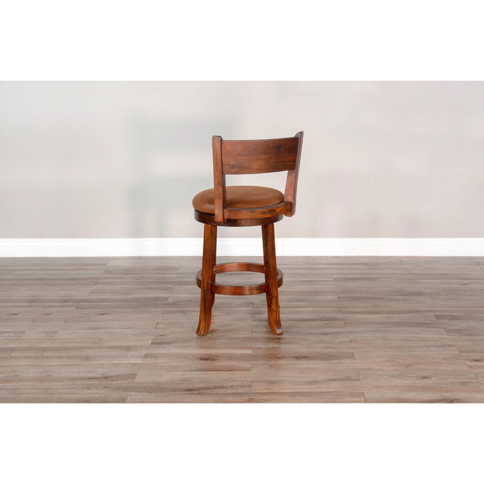 Sunny Designs Counter Swivel Barstool, Cushion Seat & Back Dark Chocolate - Bed & Sofa Hub