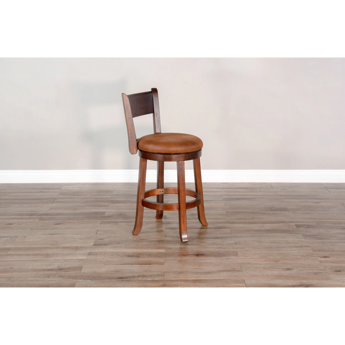Sunny Designs Counter Swivel Barstool, Cushion Seat & Back Dark Chocolate - Bed & Sofa Hub