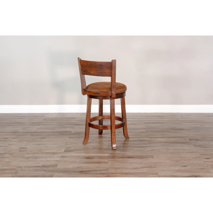 Sunny Designs Counter Swivel Barstool, Cushion Seat & Back Dark Chocolate - Bed & Sofa Hub