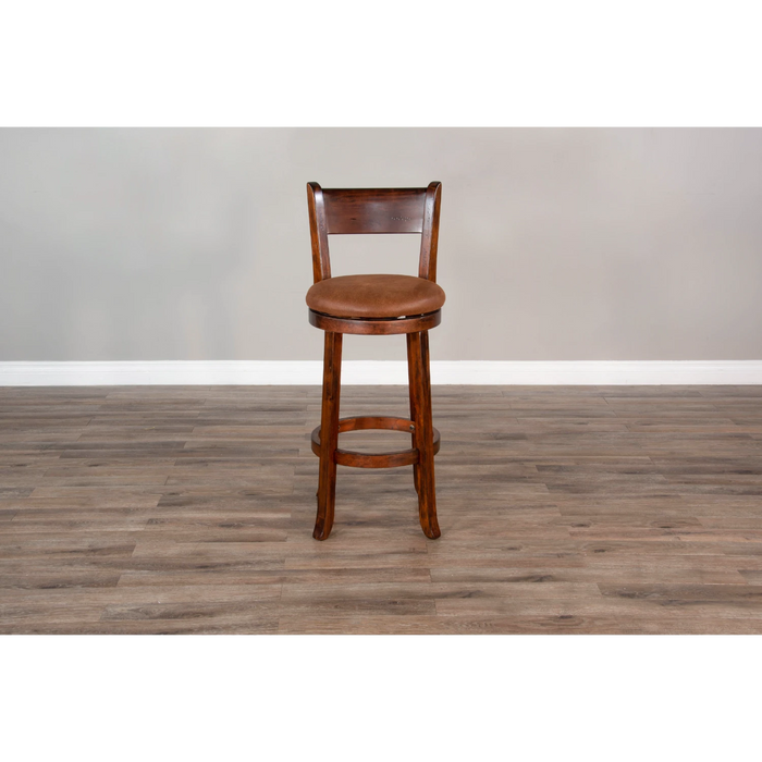 Sunny Designs Swivel Barstool with Cushion Seat Dark Chocolate - Bed & Sofa Hub