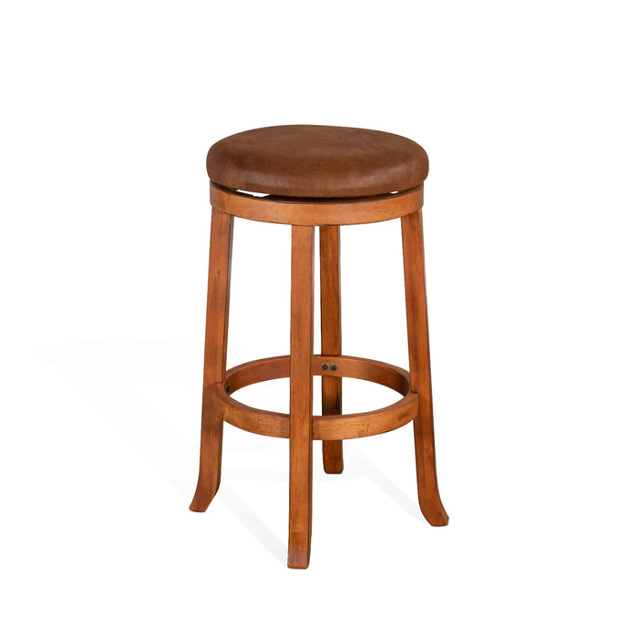 Sunny Designs Bar Swivel Stool, Cushion Seat Rustic Oak - Bed & Sofa Hub