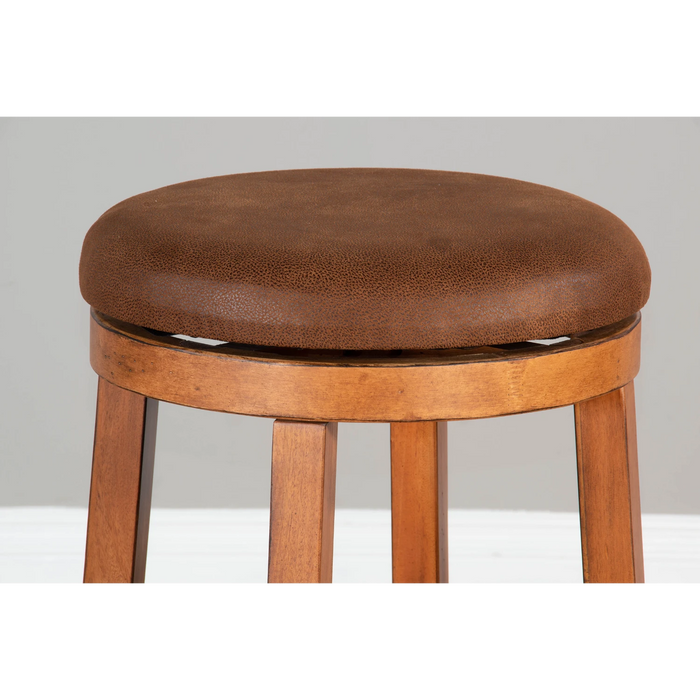 Sunny Designs Bar Swivel Stool, Cushion Seat Rustic Oak - Bed & Sofa Hub