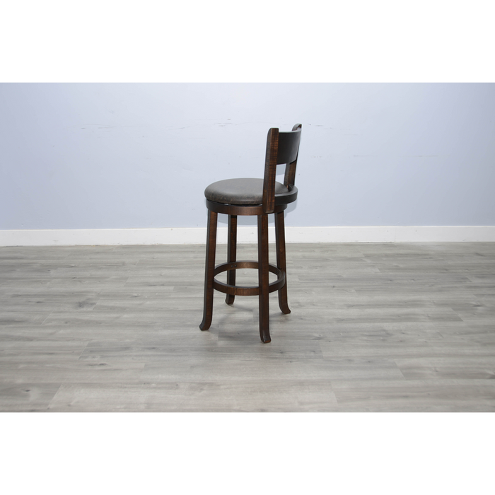 Sunny Designs Bar Swivel Barstool, Cushion Seat Tobacco Leaf - Bed & Sofa Hub