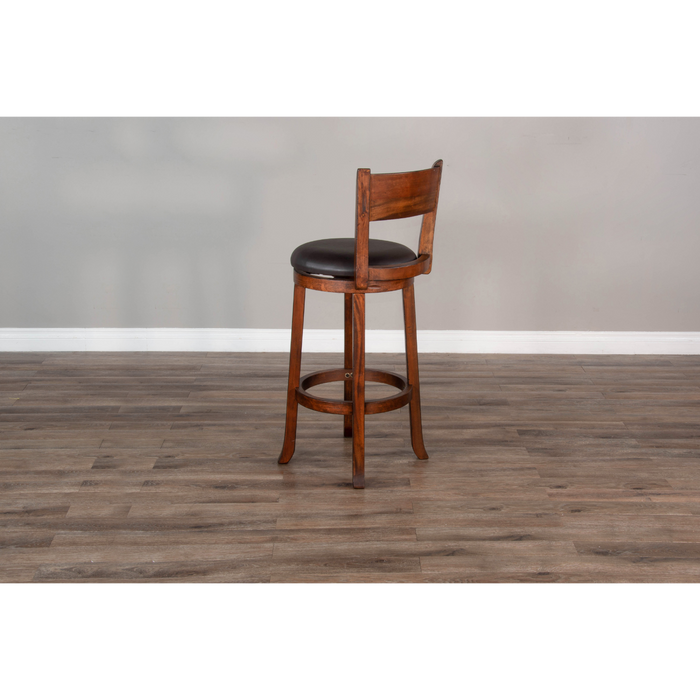 Sunny Designs Bar Swivel Barstool, Cushion Seat & Back Vintage Mocha - Bed & Sofa Hub