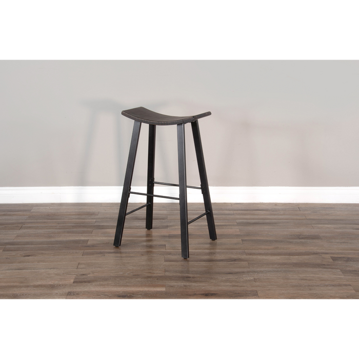 Sunny Designs Saddle Seat Metal Barstool Tobacco Leaf - Bed & Sofa Hub