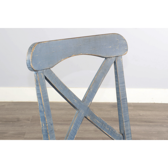 Sunny Designs Farmhouse Crossback Chair Ocean Blue - Bed & Sofa Hub