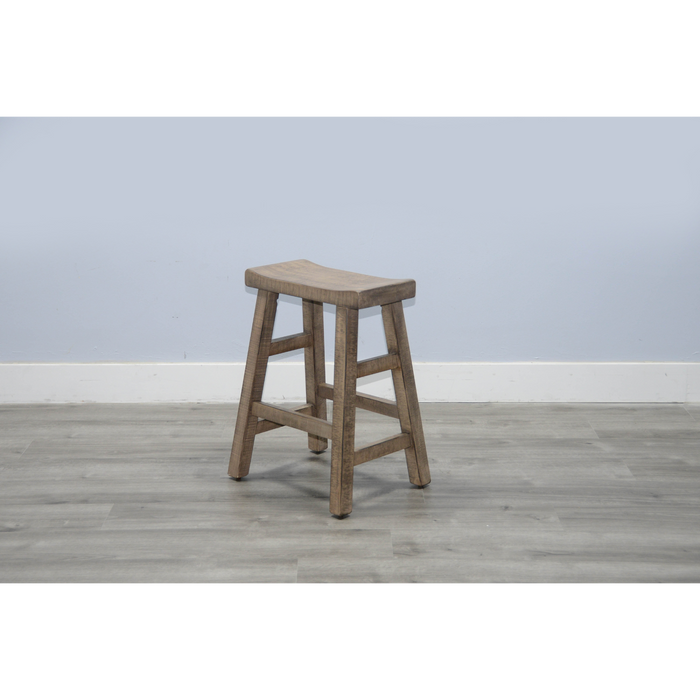 Sunny Designs Beach Pebble Counter Saddle Seat Stool, Wood Seat Beach Pebble - Bed & Sofa Hub