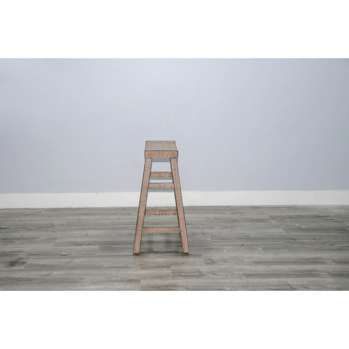 Sunny Designs Beach Pebble Bar Saddle Seat Stool, Wood Seat Beach Pebble - Bed & Sofa Hub