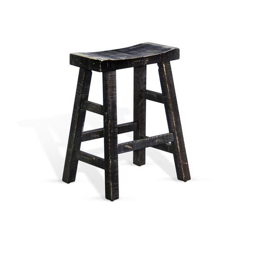 Sunny Designs Black Sand Counter Saddle Seat Stool, Wood Seat Black Sand - Bed & Sofa Hub