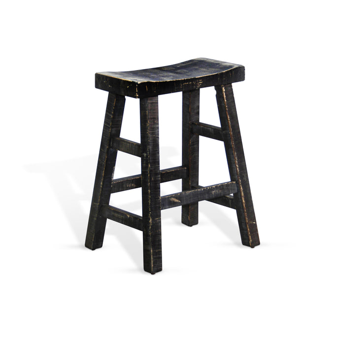 Sunny Designs Black Sand Counter Saddle Seat Stool, Wood Seat Black Sand - Bed & Sofa Hub