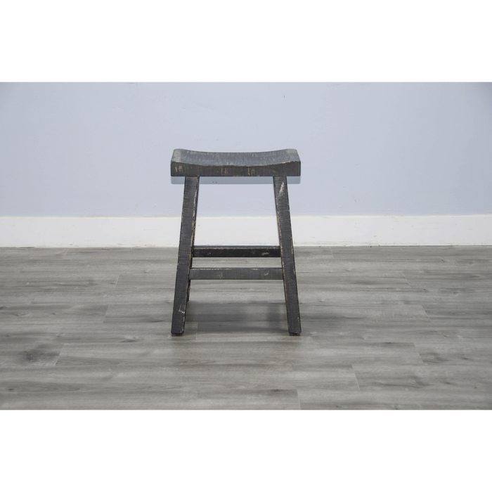 Sunny Designs Black Sand Counter Saddle Seat Stool, Wood Seat Black Sand - Bed & Sofa Hub