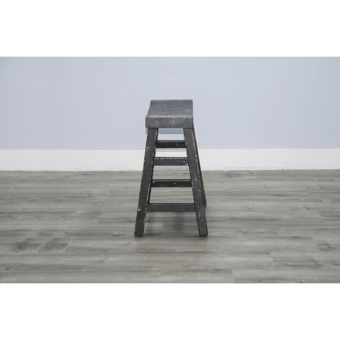 Sunny Designs Black Sand Counter Saddle Seat Stool, Wood Seat Black Sand - Bed & Sofa Hub