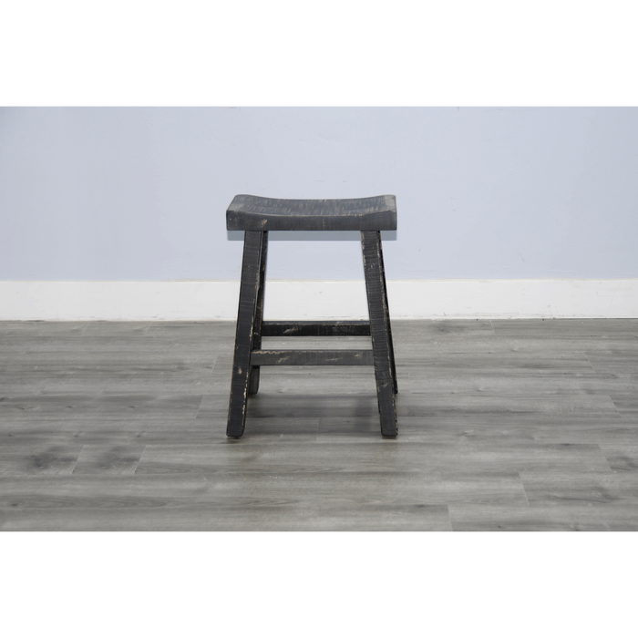 Sunny Designs Black Sand Counter Saddle Seat Stool, Wood Seat Black Sand - Bed & Sofa Hub