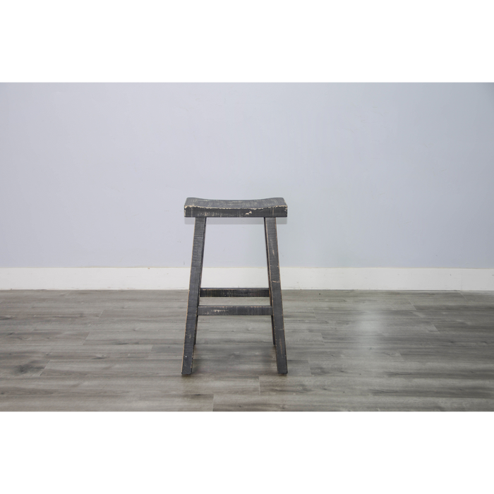 Sunny Designs Black Sand Bar Saddle Seat Stool, Wood Seat Black Sand - Bed & Sofa Hub