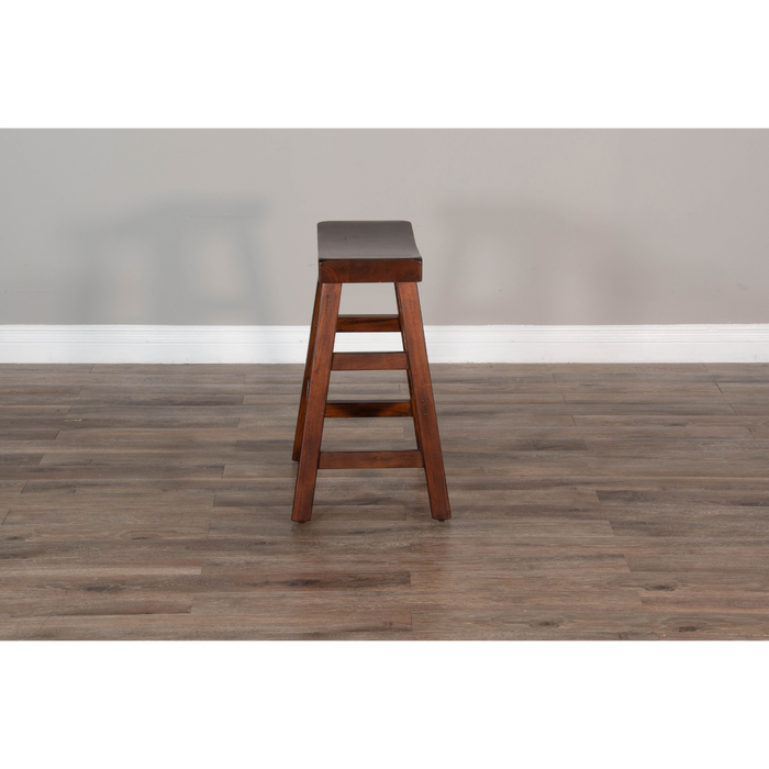 Sunny Designs Counter Saddle Seat Stool, Wood Seat Dark Chocolate - Bed & Sofa Hub