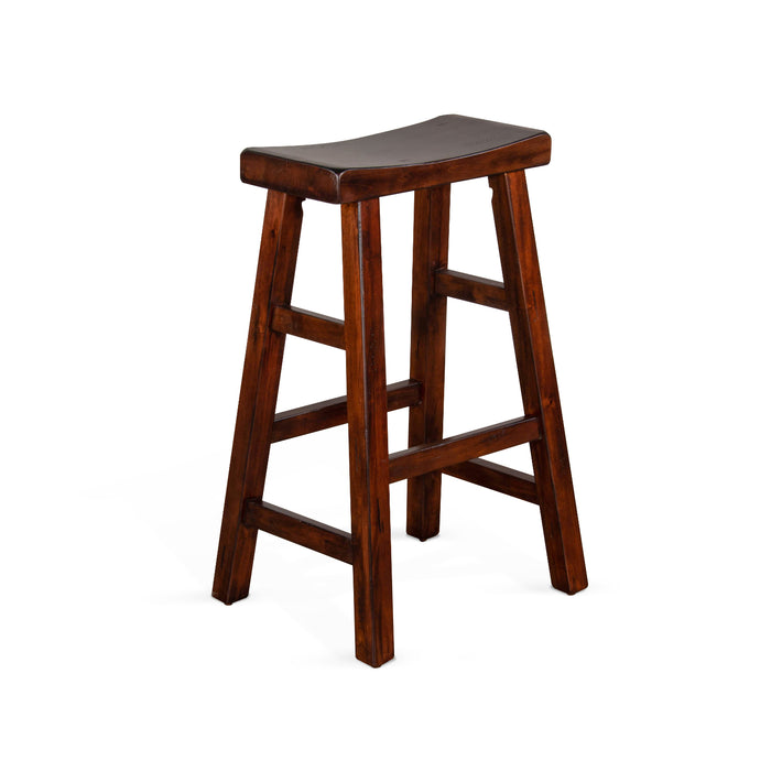 Sunny Designs Bar Saddle Seat Stool, Wood Seat Dark Chocolate - Bed & Sofa Hub