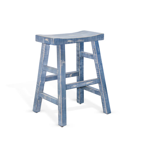 Sunny Designs Ocean Blue Counter Saddle Seat Stool, Wood Seat Ocean Blue - Bed & Sofa Hub