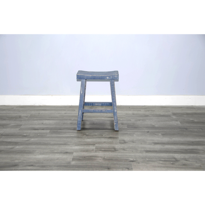 Sunny Designs Ocean Blue Counter Saddle Seat Stool, Wood Seat Ocean Blue - Bed & Sofa Hub