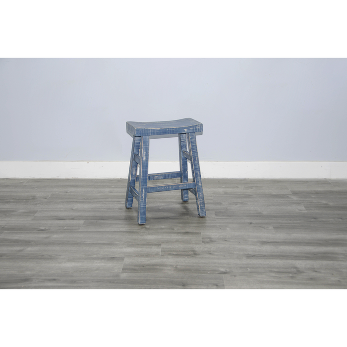 Sunny Designs Ocean Blue Counter Saddle Seat Stool, Wood Seat Ocean Blue - Bed & Sofa Hub