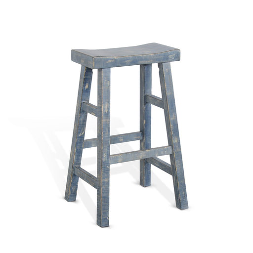 Sunny Designs Ocean Blue Bar Saddle Seat Stool, Wood Seat Ocean Blue - Bed & Sofa Hub