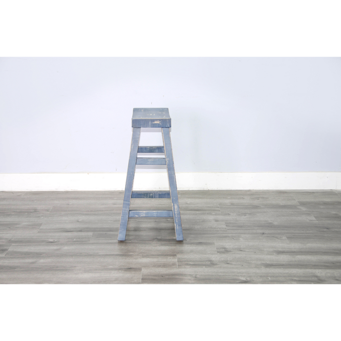 Sunny Designs Ocean Blue Bar Saddle Seat Stool, Wood Seat Ocean Blue - Bed & Sofa Hub