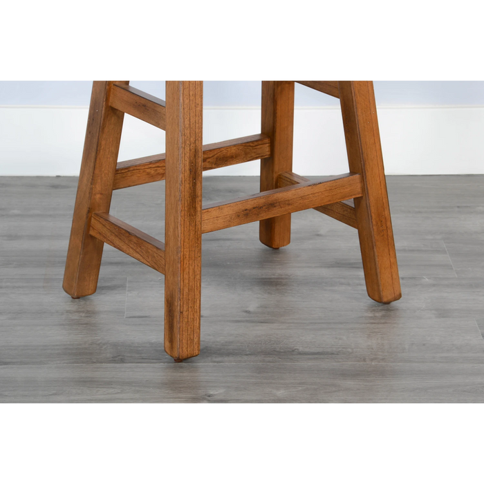 Sunny Designs Counter Saddle Seat Stool, Wood Seat Rustic oak - Bed & Sofa Hub