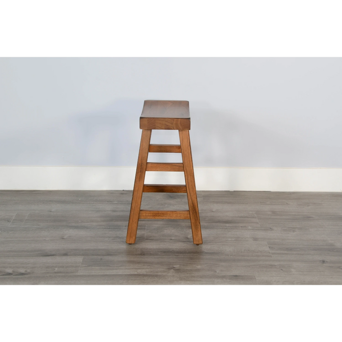 Sunny Designs Counter Saddle Seat Stool, Wood Seat Rustic oak - Bed & Sofa Hub