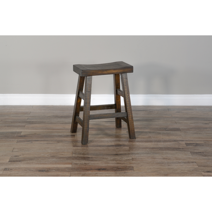 Sunny Designs Counter Saddle Seat Stool, Wood Seat Tobacco Leaf - Bed & Sofa Hub